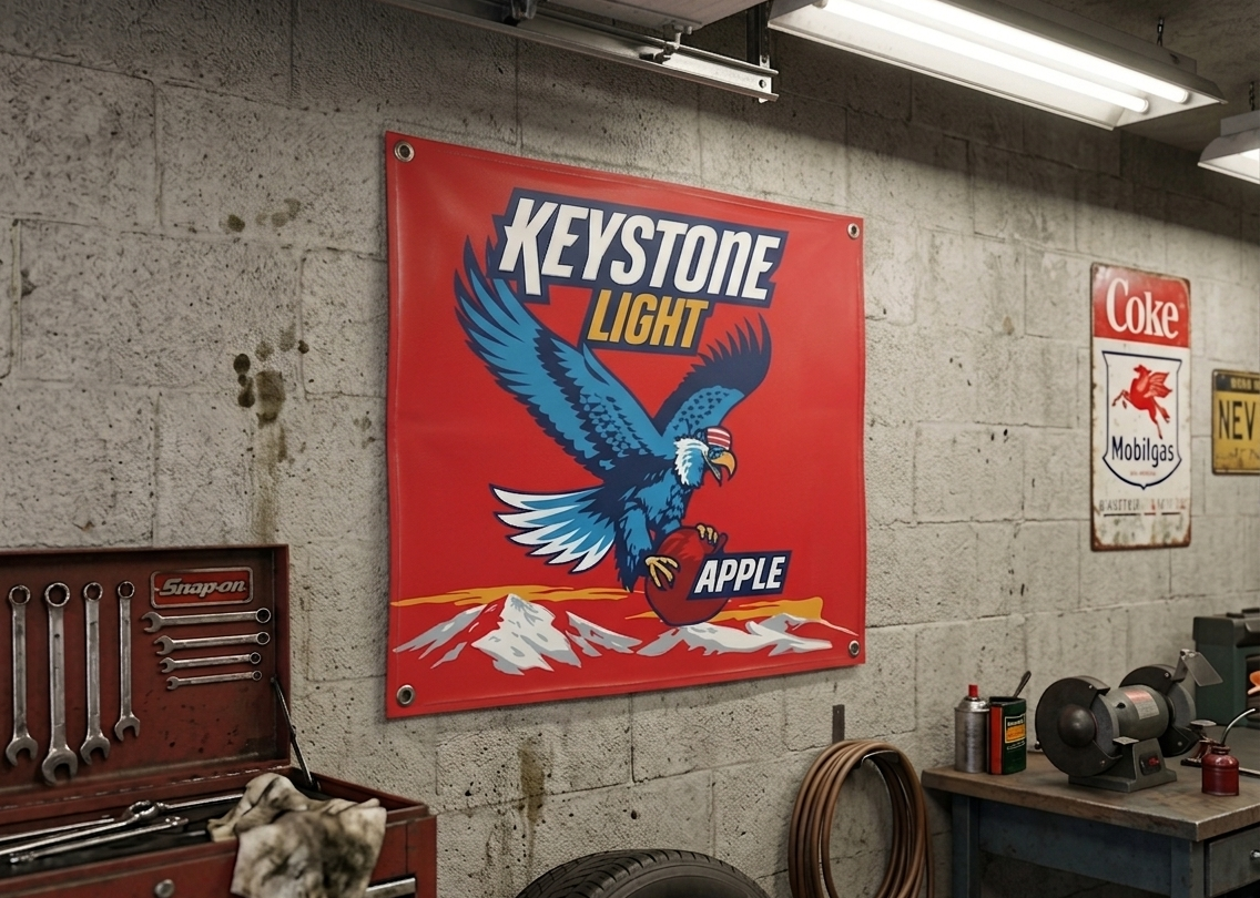 Keystone Light Apple American Eagle Beer Banner - 3ft x 3.5ft