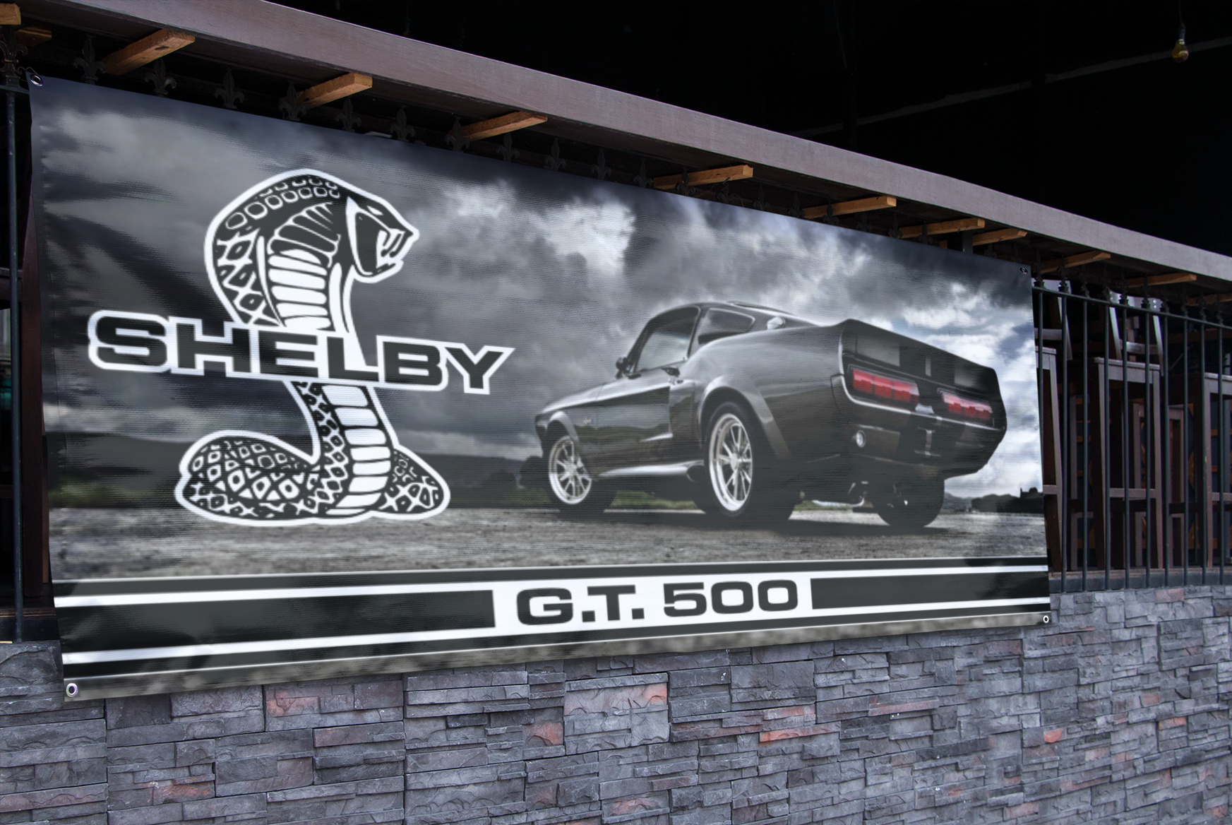 Classic Shelby Cobra GT500 Banner - 2.5ft x 5ft