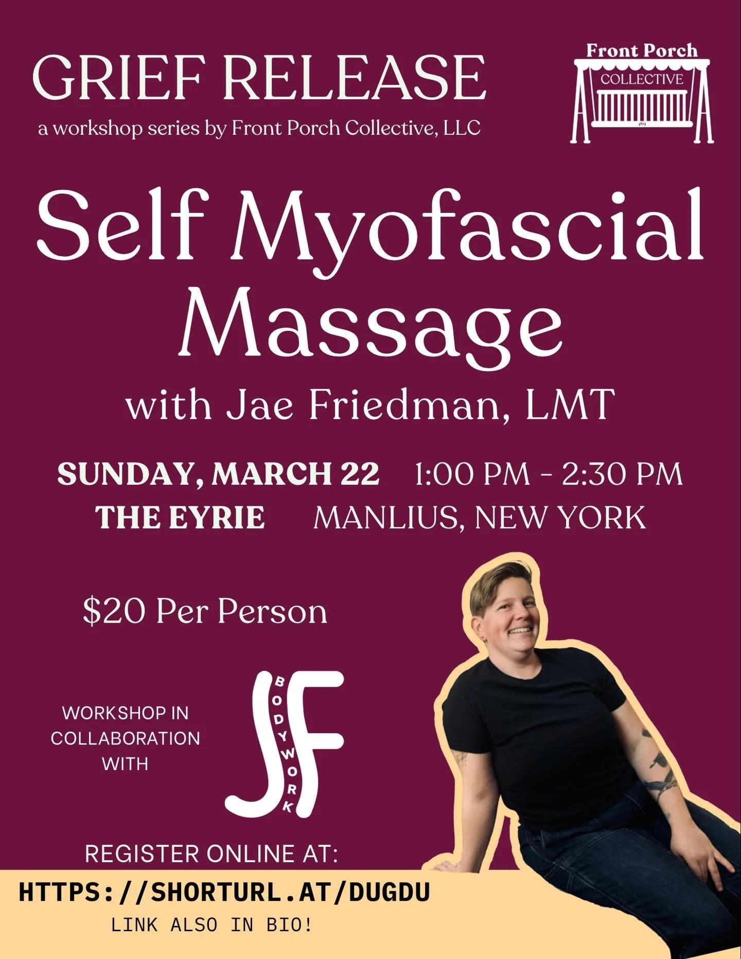 We had such a great time last year, we&rsquo;re running it back&mdash; with new skills and techniques so that even our pals who joined last time can learn something new! 🤩

Grief Release: Self-Myofascial Massage with @jf_bodywork !!! 
Sunday, March 