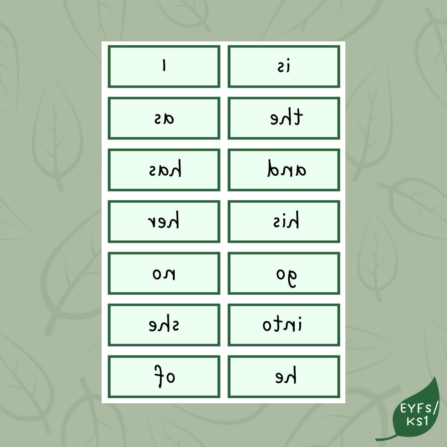 Mirror tricky words