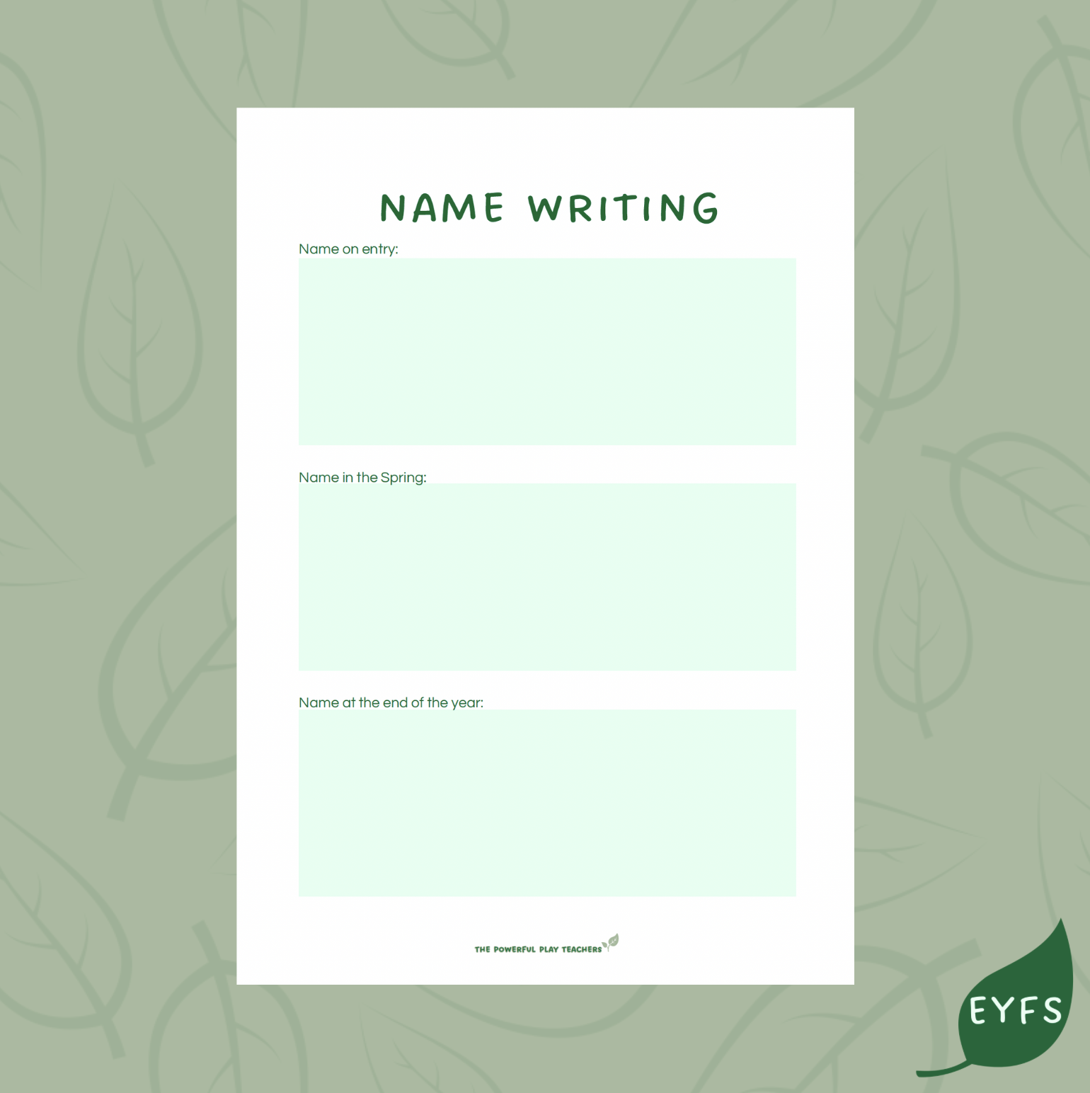 Name Writing Progress