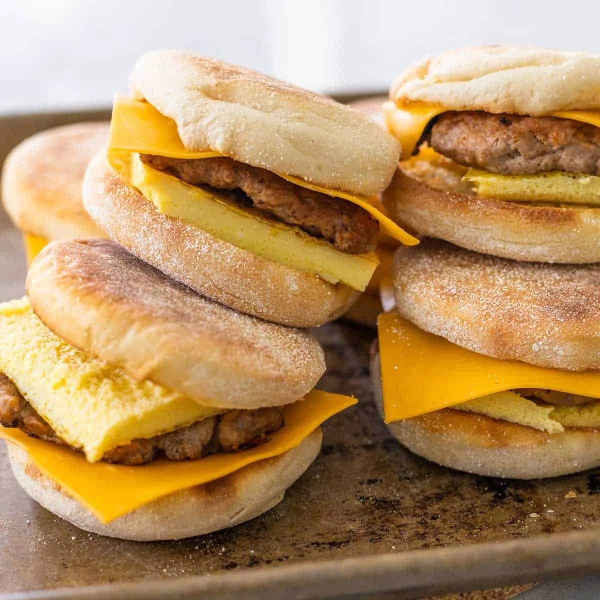Sausage Breakfast Sandwiches - English Muffin