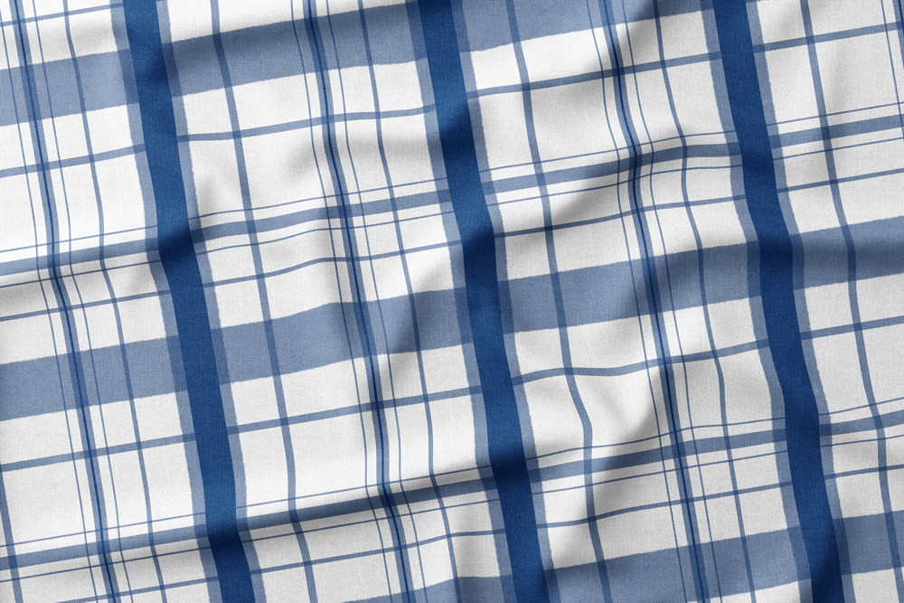 Plaid CIPWD-09 Dark Blue on White