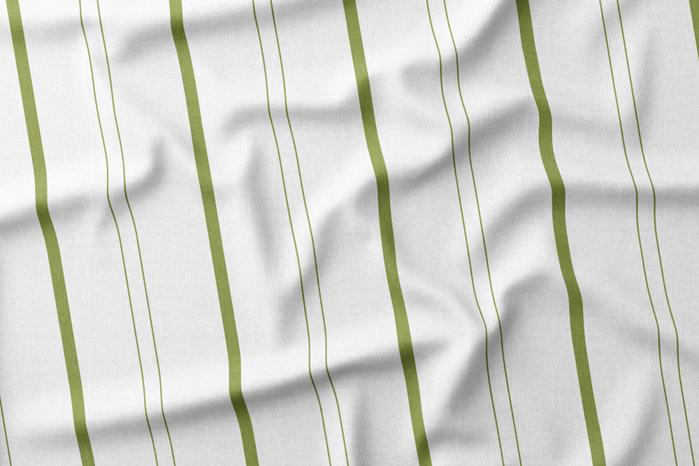 H2O-P-15 Grass Green Stripes on White