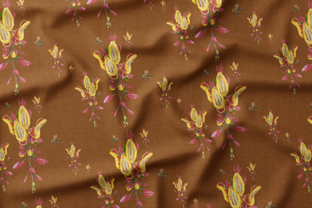 Exotic Florals Indian Brick and Butter Vine