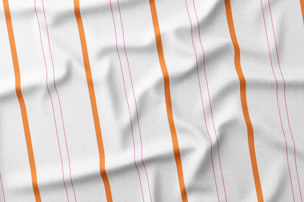 H2O-P-07 Orange & Pink Stripes on White