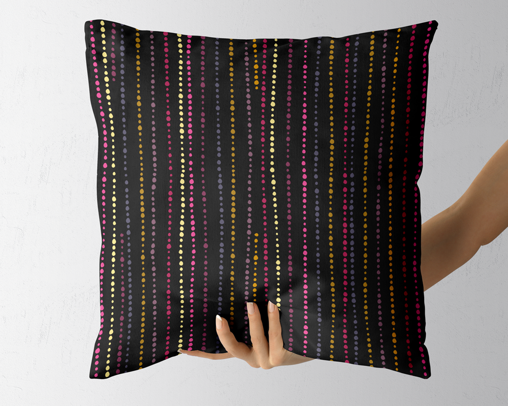 Dotted Stripes
Colorway: Paradise-04 (Tropical-colored Stripes on Black)
