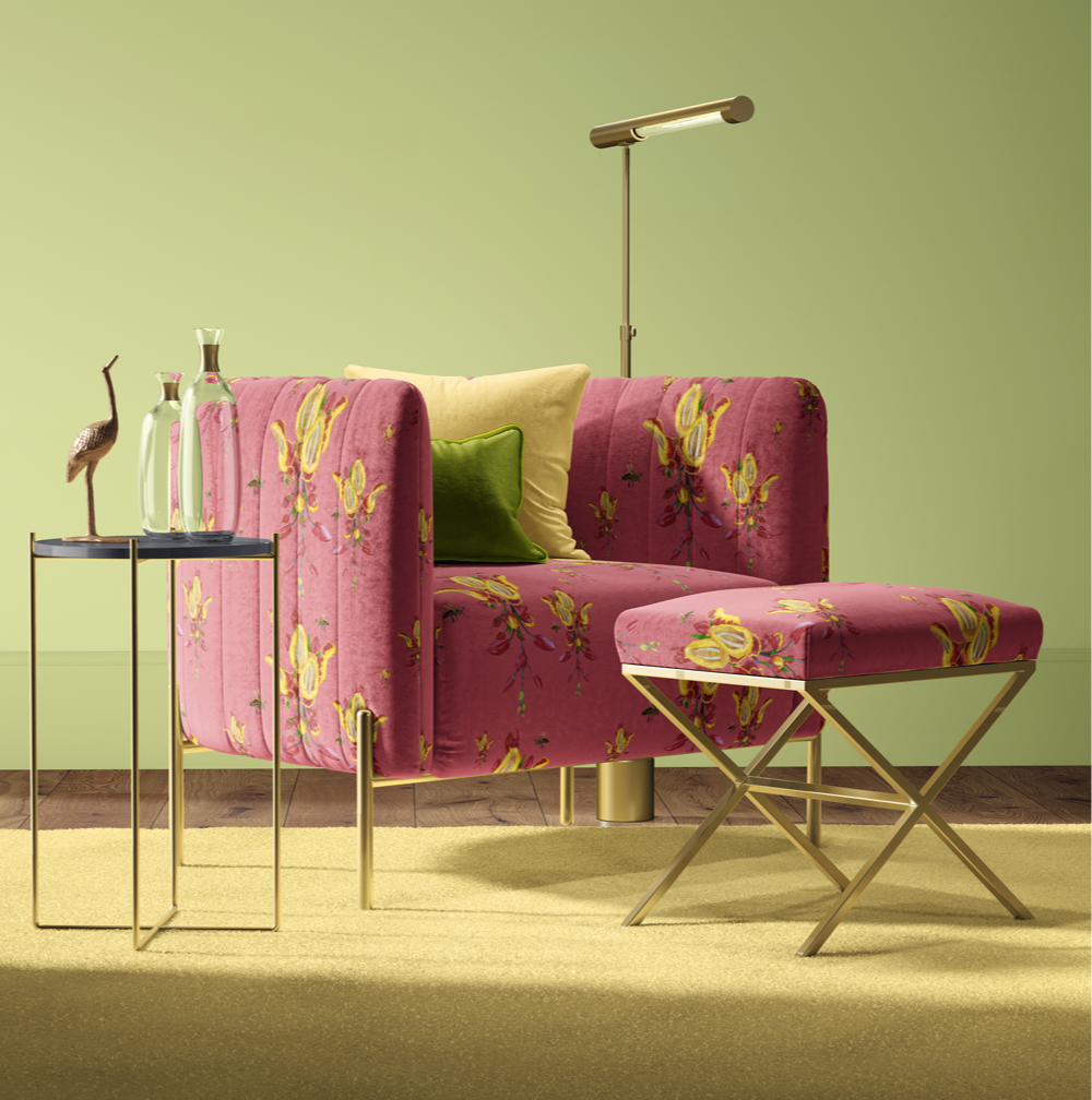 Exotic Florals: Indian Brick & Butter Vine
Colorway: 05 (on Blush)