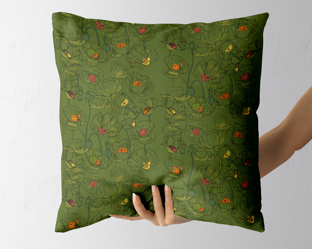 Watercolor Poppies
Colorway: 06 (on Grass)