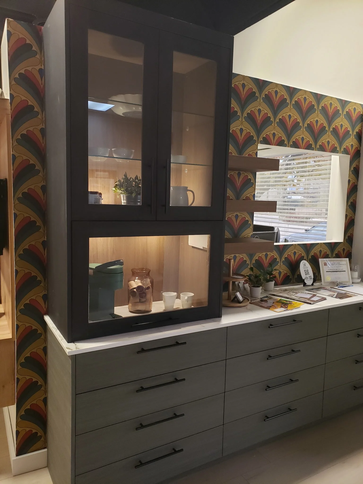 Concept 32 Entry Drop-in with wallpaper designed by Gabrielle Hewson