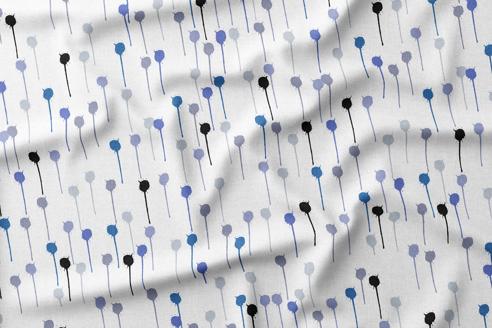 #11 Dripping Paint Drops in Blues & Black