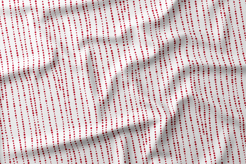 Dotted Stripes - CIPWD - Dark Red Stripes on White