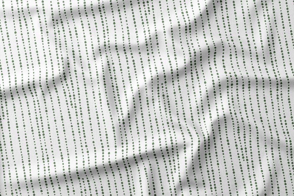 Dotted Stripes - CIPWD - Dark Green Stripes on White