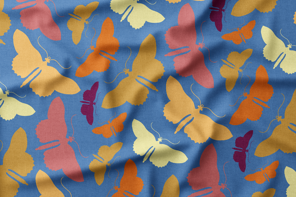 Parkleigh Butterflies 13 - Silhouettes of Dancing Butterflies on Blue