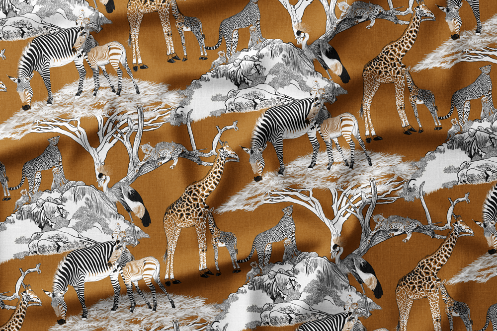 27 Color Blocks Toile on Chestnut