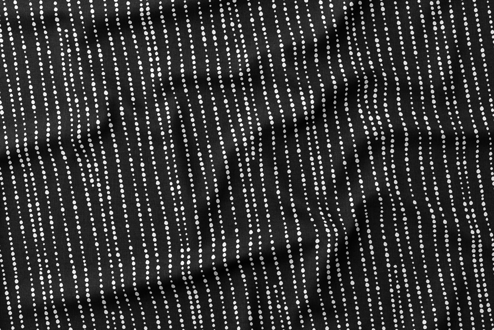 Paradise-04 White Dotted Stripes on Black