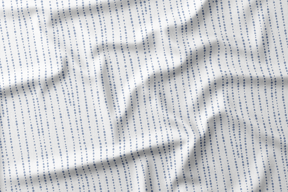 Dotted Stripes - CIPWD - Faded Denim Stripes on White