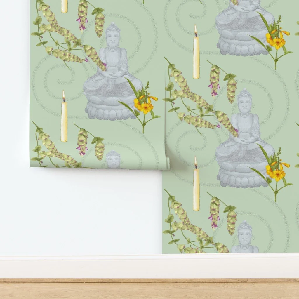 Meditation Inspiration - Meditating with Buddha
Wallpaper shown: MI-MWB-03 Matcha
Click image to see full collection page