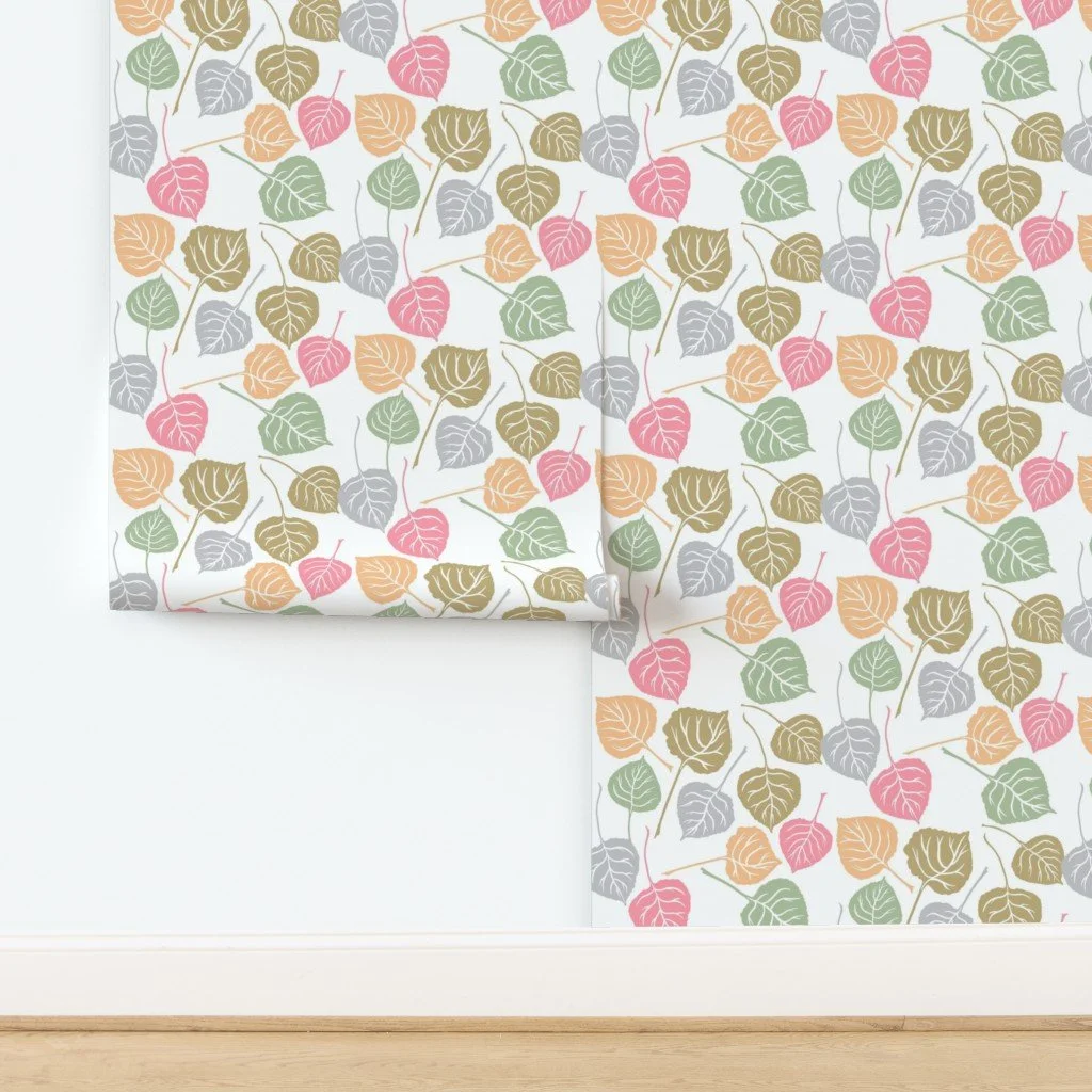Bringing the Outside In - Tumbling Aspen Leaves Wallpaper