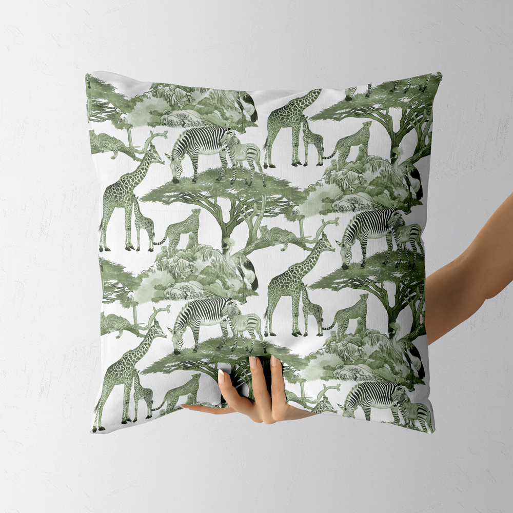 Serengeti Wildlife Families
Colorway: 20 (Green Ink on White)