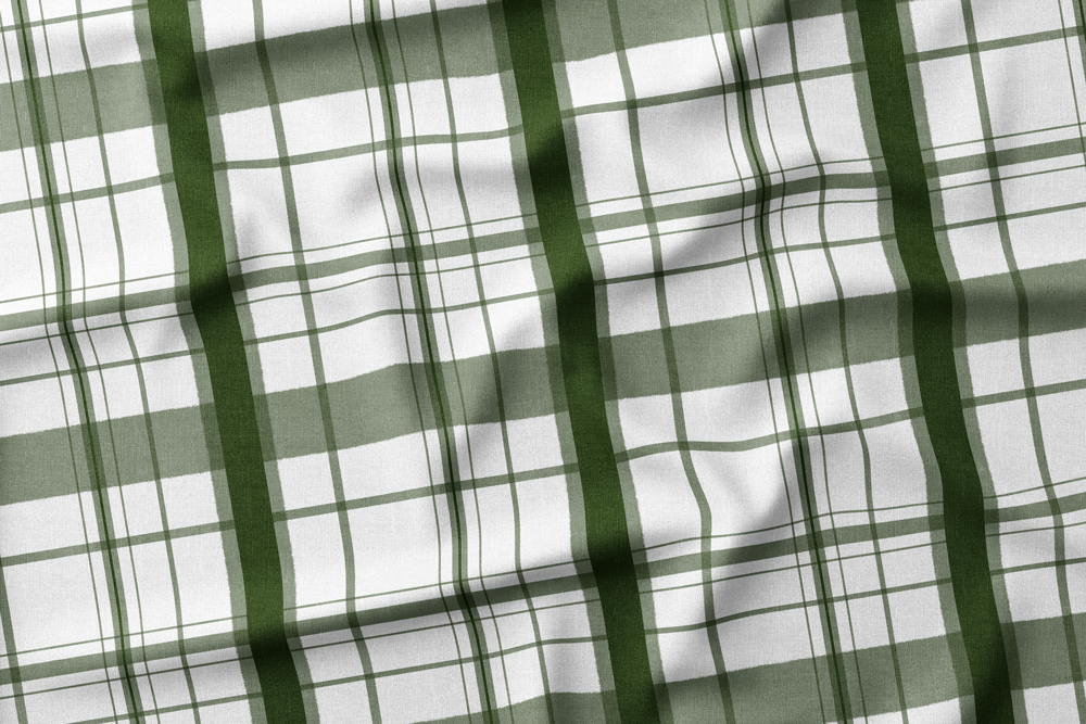 Plaid EF-IBBV-05 Forest Green on White