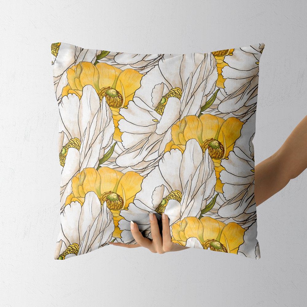 Watercolor Florals
Colorway: 06 (Yellow & White Ranunculus)