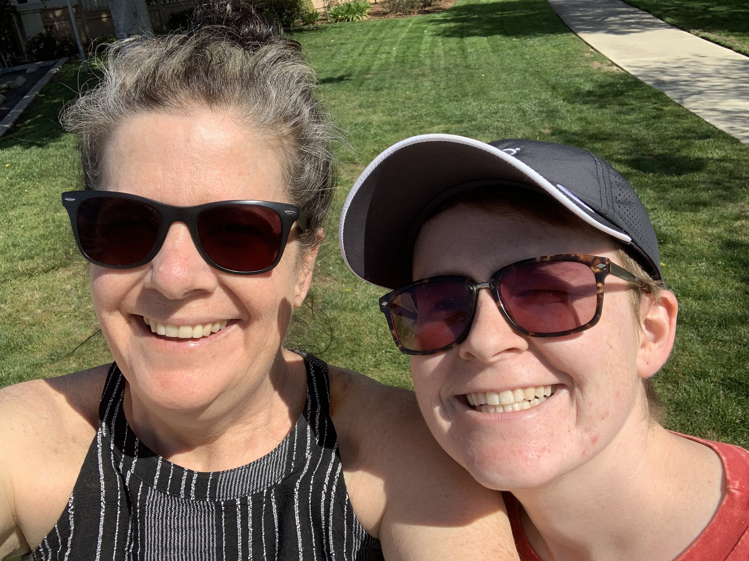 Gabrielle and her daughter, Phoebe enjoying the warm summer sunshine.