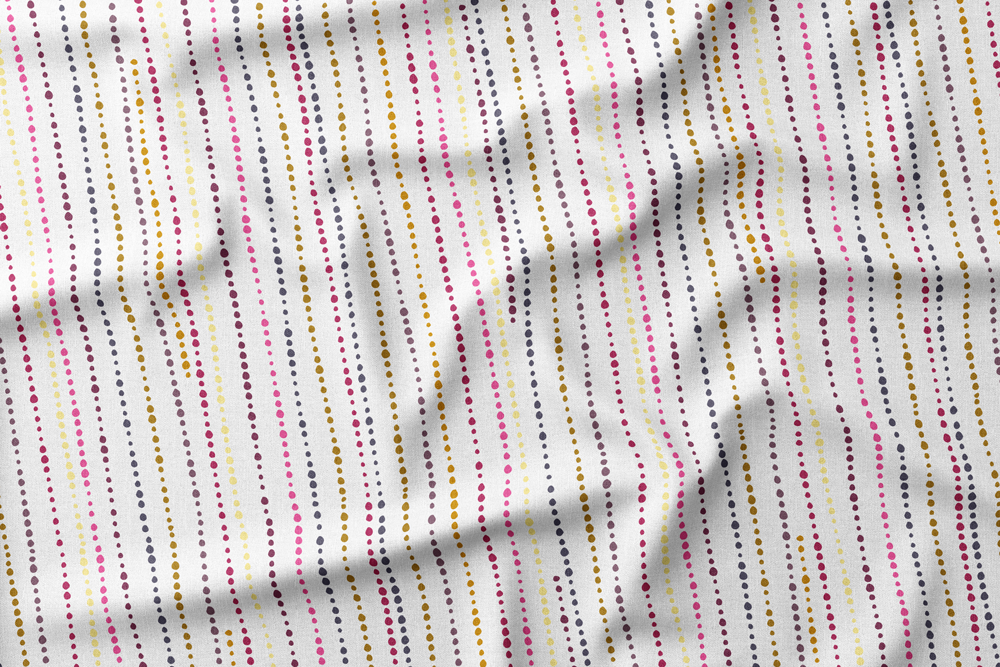 Dotted Stripes - Paradise - Tropicals on White