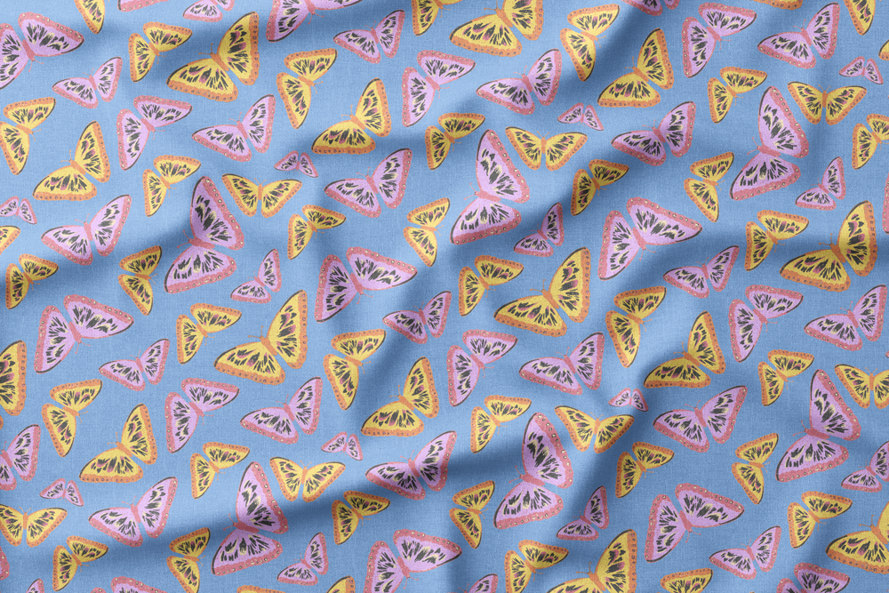 Cozy Mountain Cabin Wildlife
Colorway: 14 (Butterflies on Light Blue)