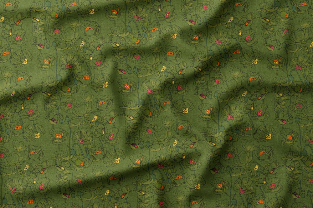 Watercolor Poppies
Colorway: 06 (on Grass)