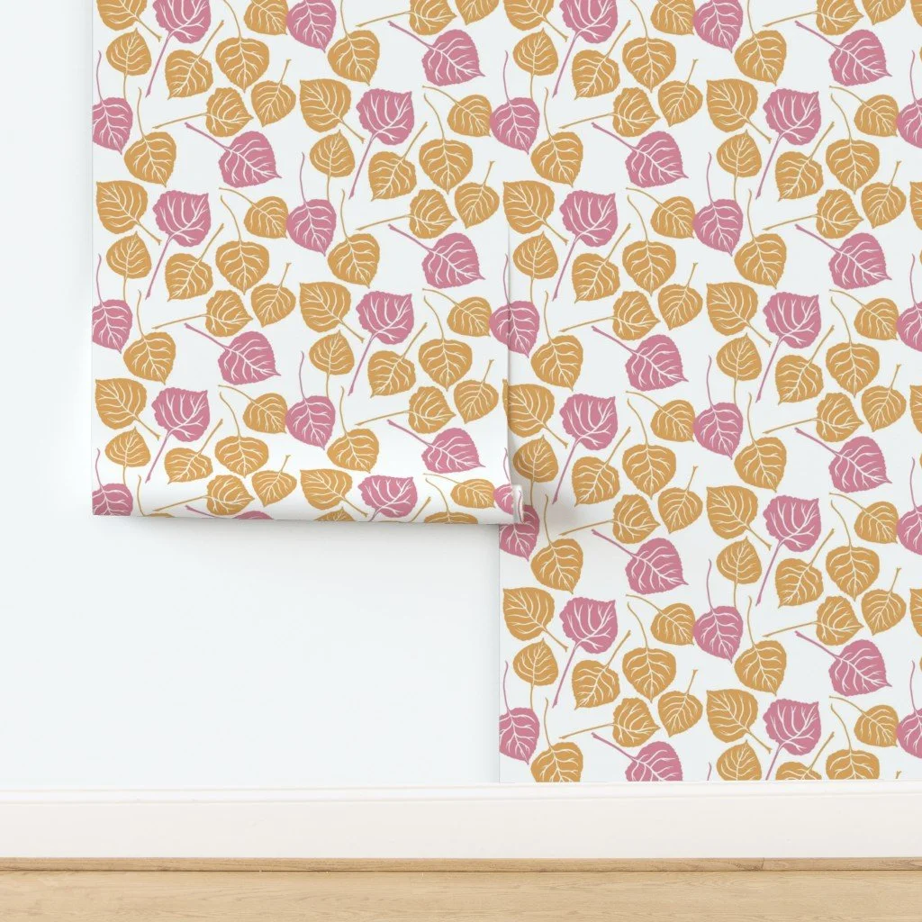 Bringing the Outside In - Tumbling Aspen Leaves Wallpaper