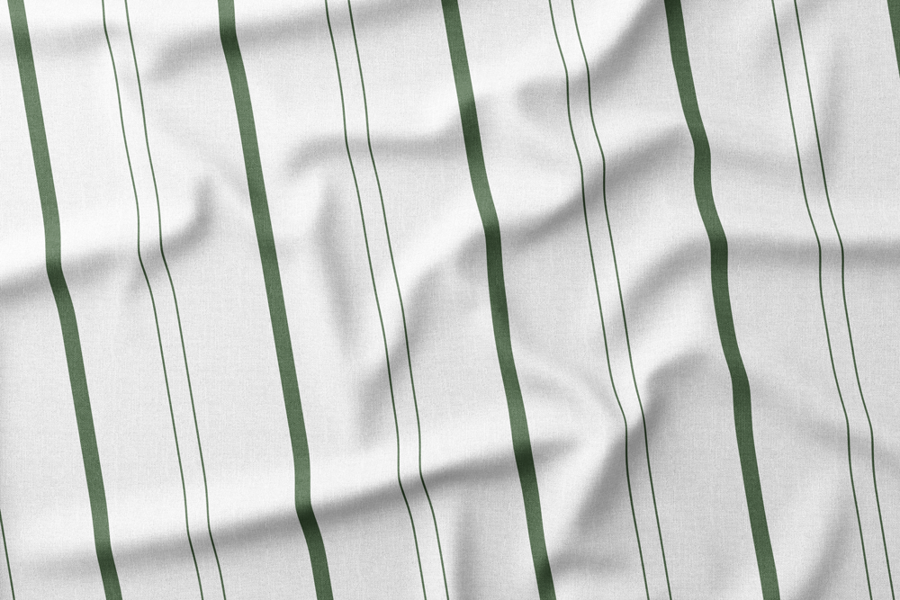 H2O-P-17 Forest Green Stripes on White