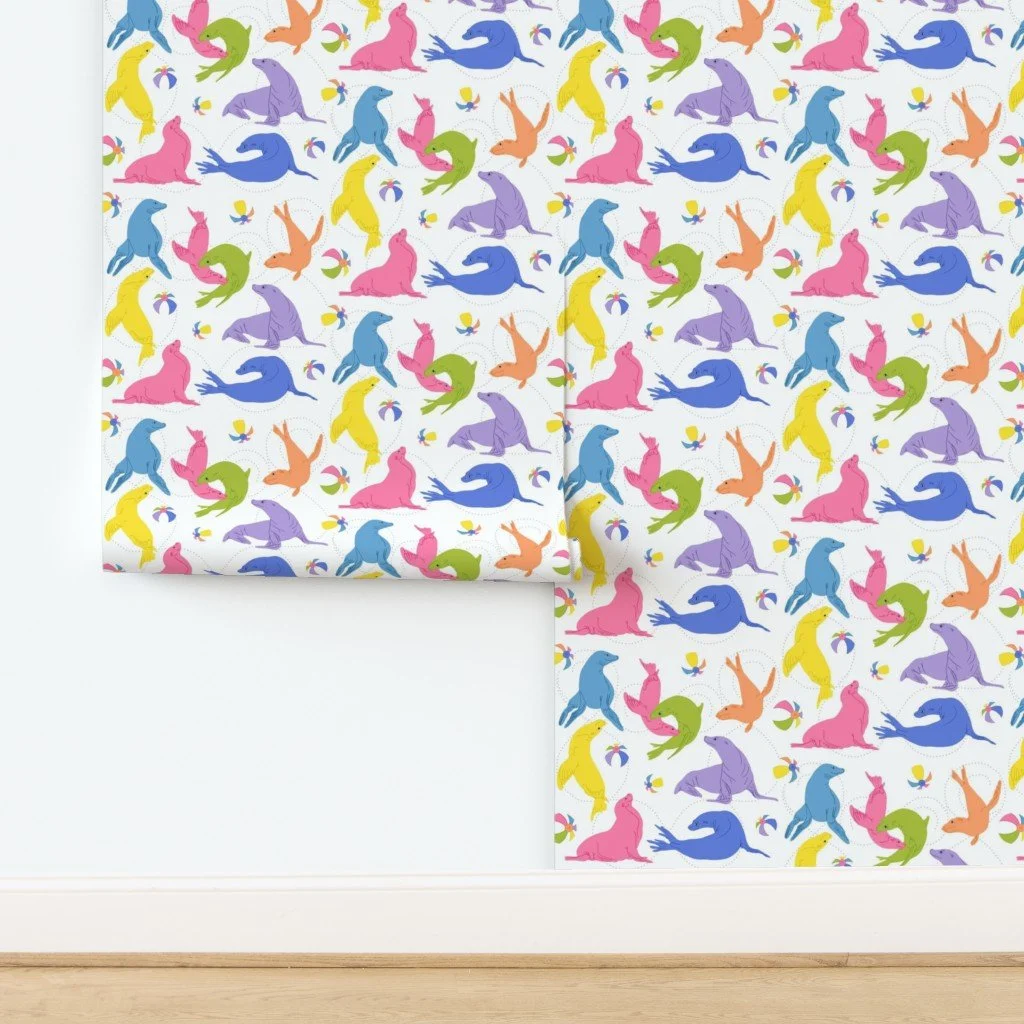 Happy Haven - Seals At Play - Solid Seals - Sea Salt