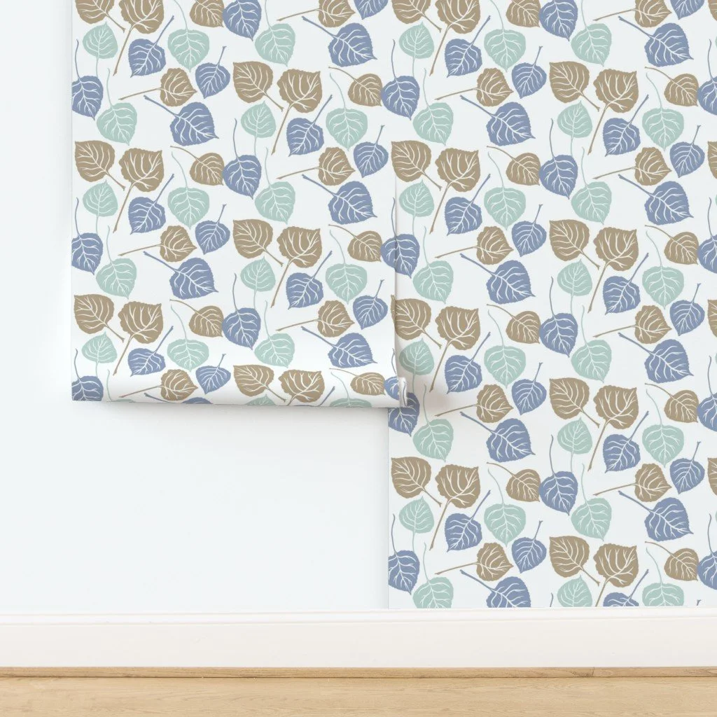 Bringing the Outside In - Tumbling Aspen Leaves Wallpaper
