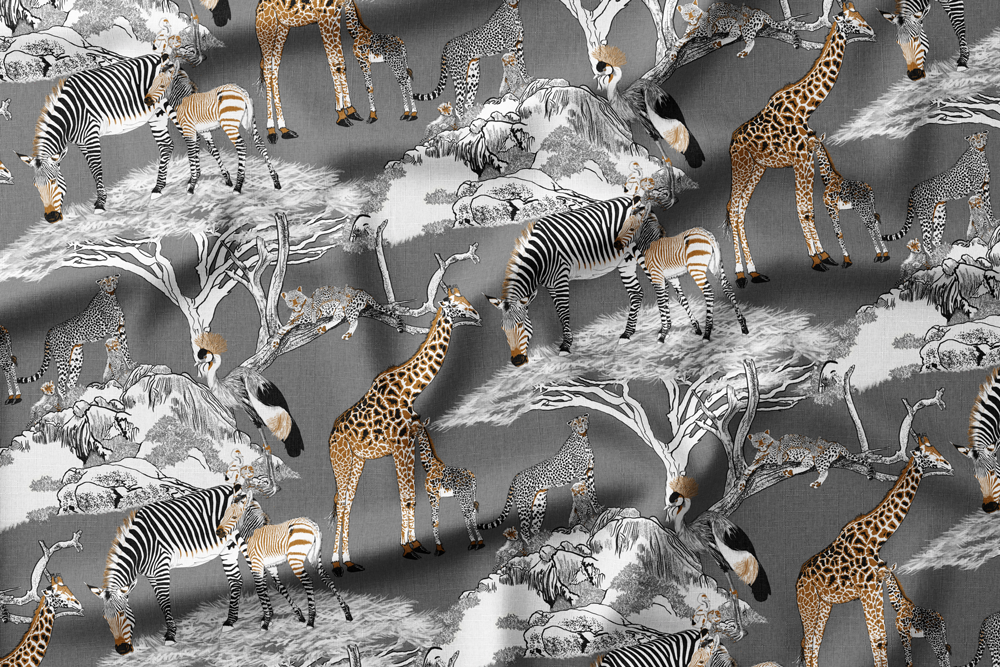 28 Color Blocks Toile on Charcoal