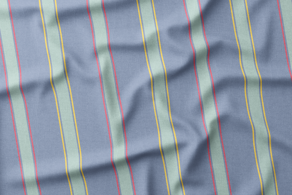 CIPWD-24 Multicolored Stripes on Faded Denim