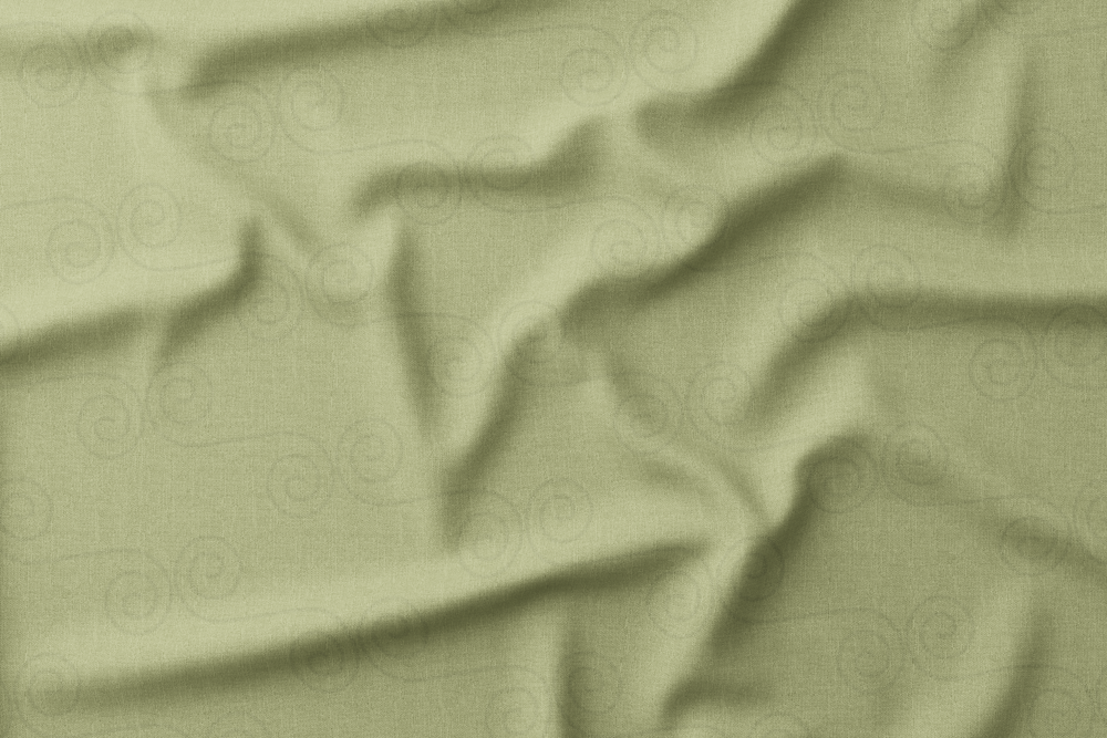 Pattern of light green spirals on a pale yellow background