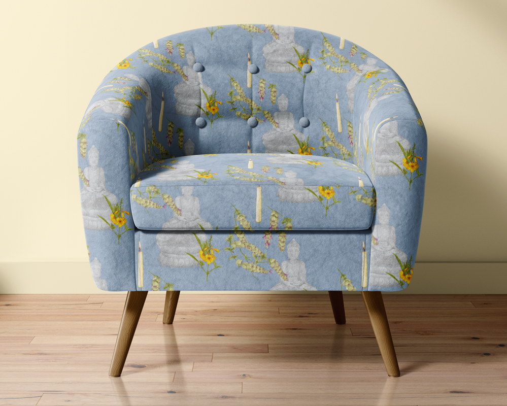 Meditating with Buddha
Colorway: 07 (on Vintage Blue)