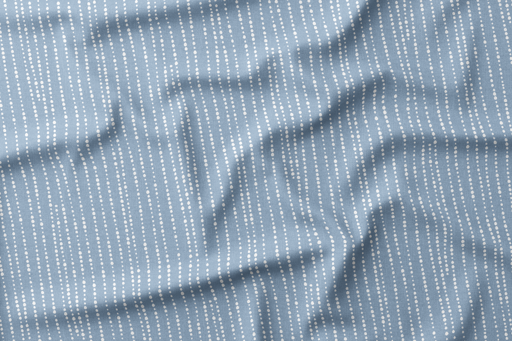 MI-06 White Dotted Stripes on Vintage Blue