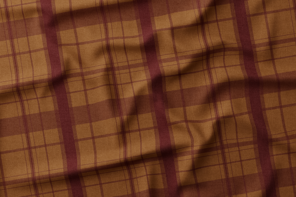 Plaid EF-IBBV-08 Warm Burgundy on Terra Cotta