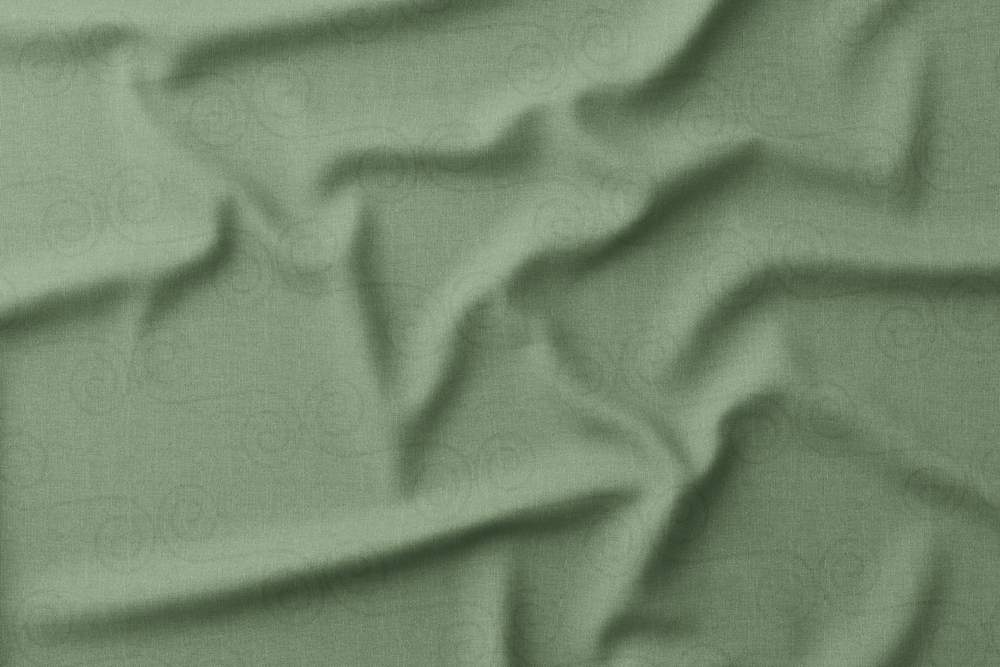 Green background with spiral patterns in a subtle darker shade.