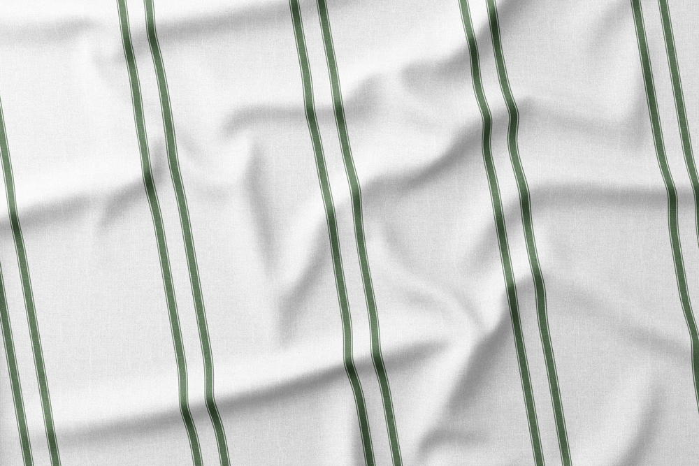 CIPWD-15 Dark Green Stripes on White