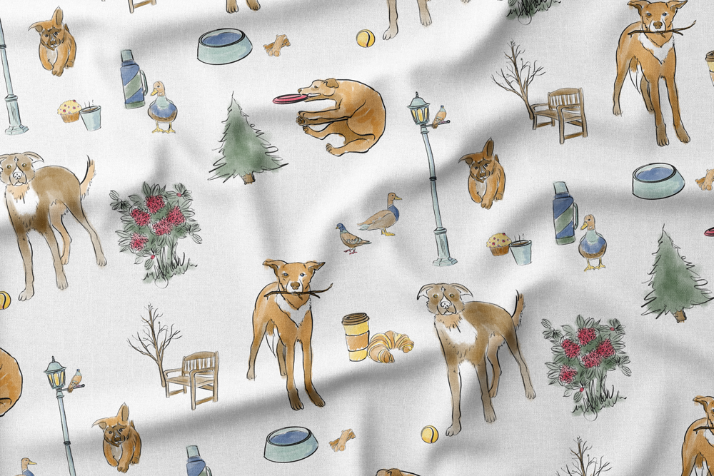 Coffee in the Park with Dogs
Colorway: 01  (on White)