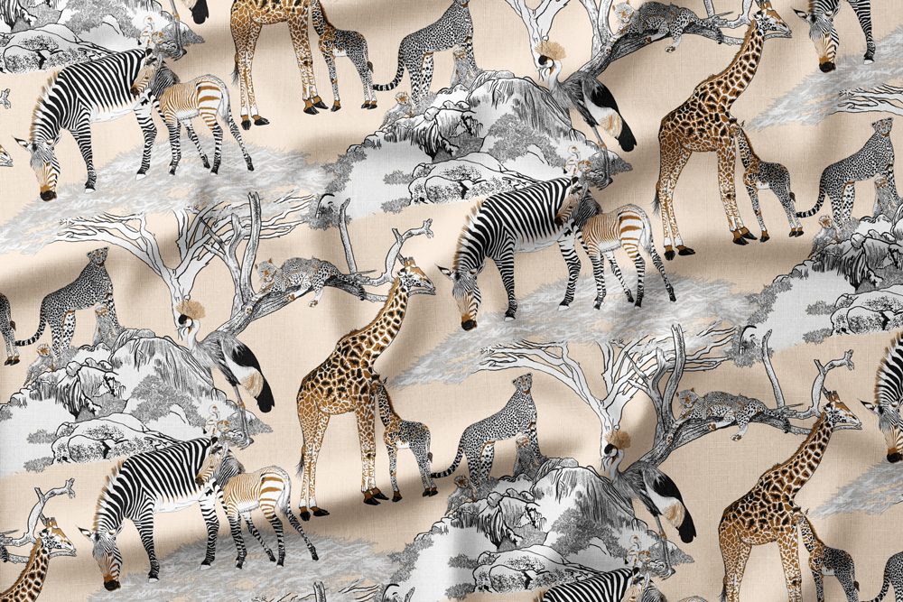 24 Color Blocks Toile on Beige