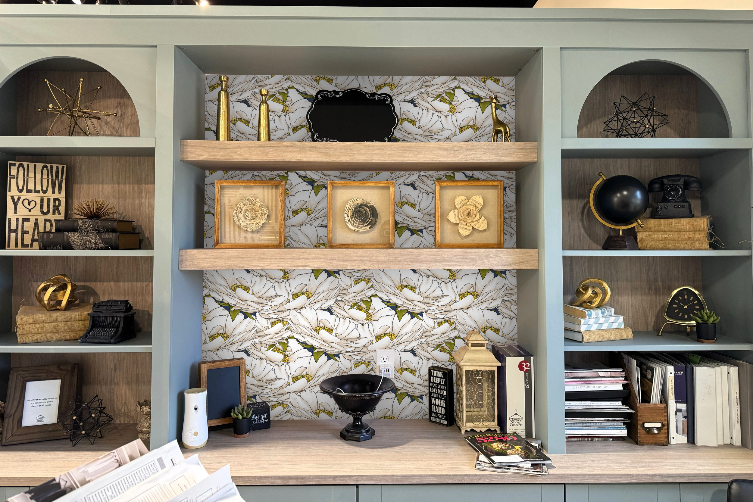 Installation prototype with original shelving