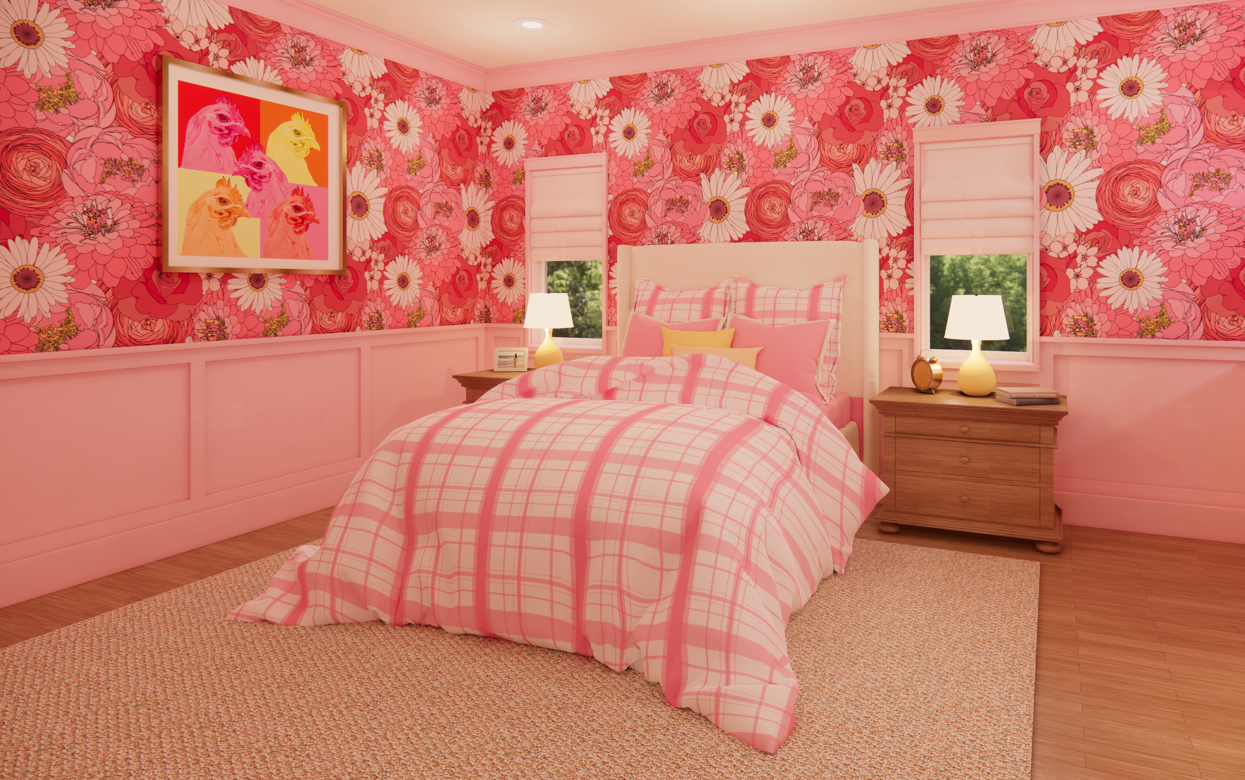 Retro Florals
Colorway: 04 (Pinks, Yellow & White);
Pattern #16247104