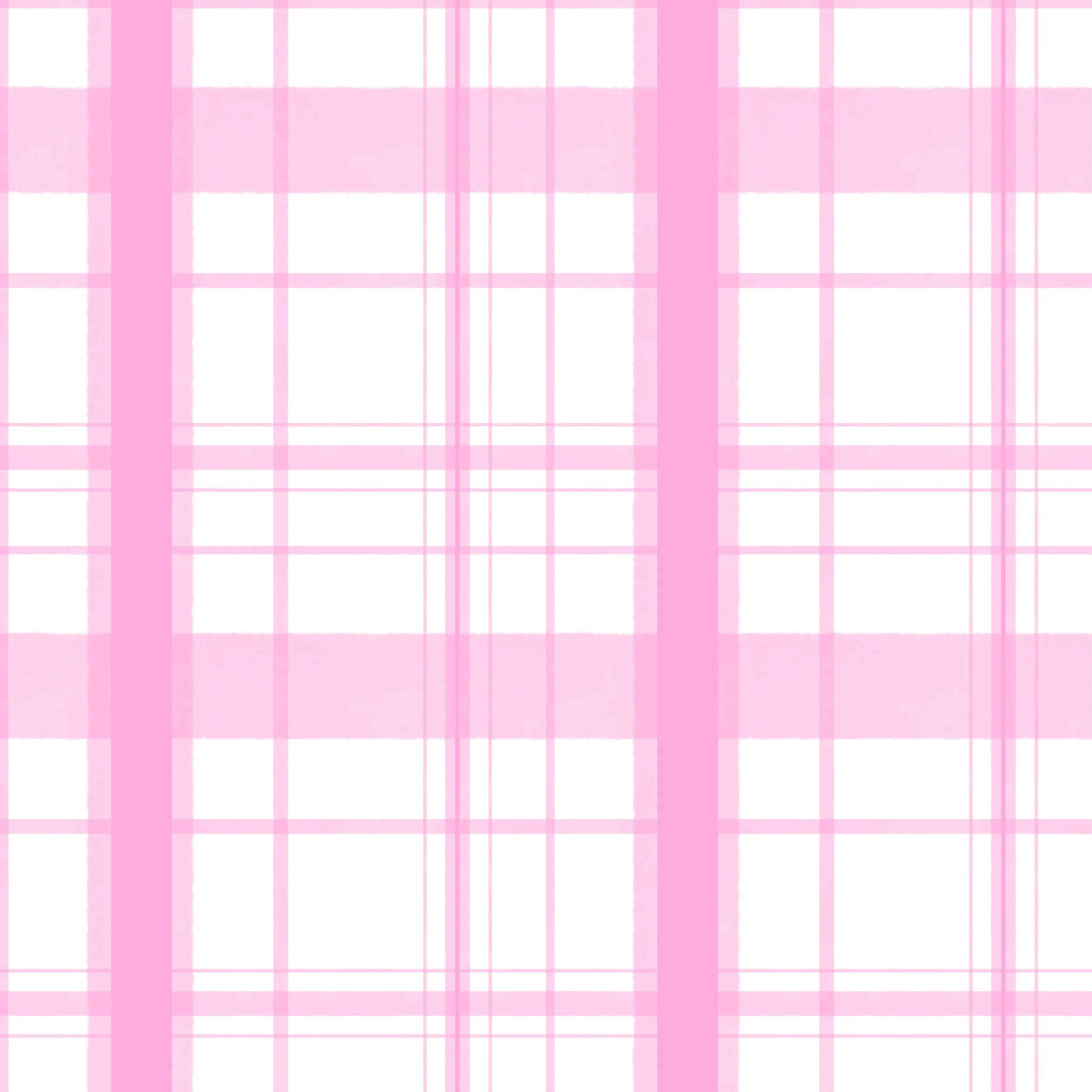 Pink plaid pattern with white background.