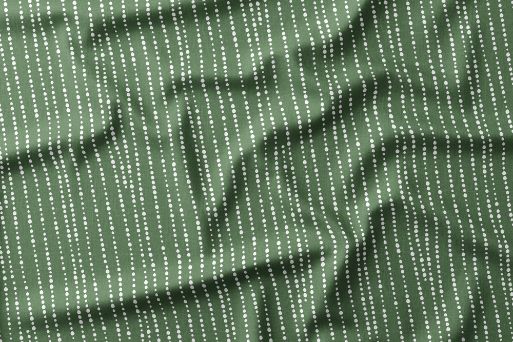 Dotted Stripes - CIPWD - White Stripes on Dark Green