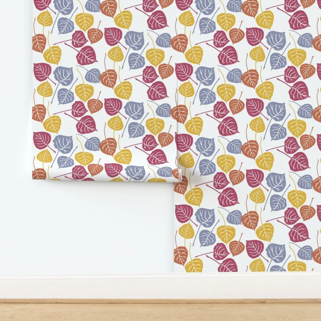 Bringing the Outside In - Tumbling Aspen Leaves Wallpaper