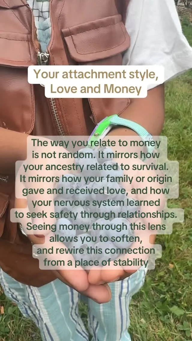 Your “money habits” might actually be your nervous system speaking your lineage.
Many of us bond with money the same way our families bonded to survival. If security used to mean bracing, chasing, or over-giving, your body may still look